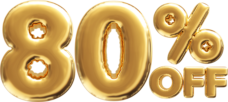 80 Percent Off - 3d Gold Number Sale